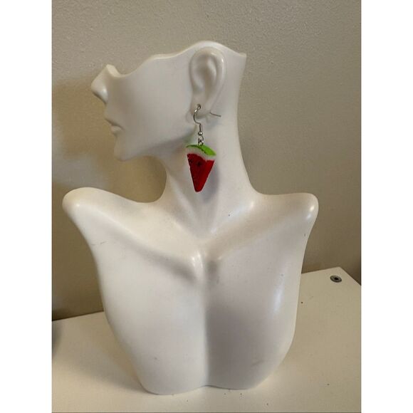 Watermelon Statement Earrings - Picture 2 of 3
